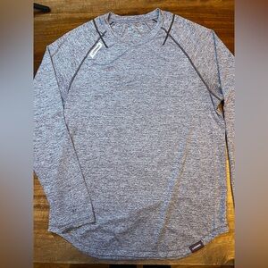 Legends Shirt Mens Large Rust Heather Long Sleeve Raglan Athletic Gym Top